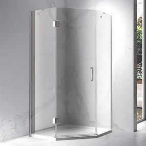 BPS-koupelny Päťuholníkový sprchový kút KZ10B 90x90 chróm/transparent - bez vaničky