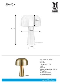 Stolová lampa v medenej farbe Markslöjd Blanca