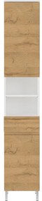 Biela vysoká kúpeľňová skrinka v dekore duba 34x190 cm Torrance - Germania