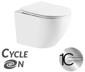 Laveo Desna Cycleon 2.0, závesná WC misa s toaletným sedadlom z duroplastu, Vortex splachovanie, biela lesklá, LAV-VMD_610S