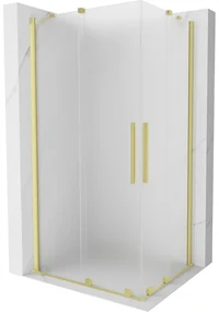 Mexen Velar Duo, sprchový kút s posuvnými dverami 90 x 80 cm, 8mm sklo námraza, zlatá matná, 871-090-080-32-55