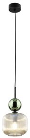 Závesný luster SOPHIA na lanku 1xE14/10W/230V čierna/zelená/dymová béžová