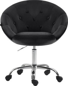 Pracovná stolička London zamat - čierna