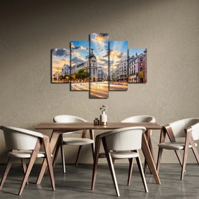 Obraz - Calle Gran Vía, Madrid, Španielsko (150x105 cm)