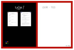 Toptabule.sk  Kombinovaná magnetická tabuľa v drevenom ráme + 5 farieb rámu 120x90 cm