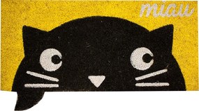 Home Elements Rohožka gumová kokosová Miau - žltá 32 x 68 cm