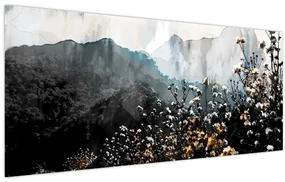 Obraz - Ilustrácie divokých kvetov (120x50 cm)