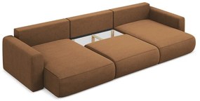 Terakotová rozkladacia/s úložným priestorom rohová pohovka (do tvaru "U") Kapua – Makamii