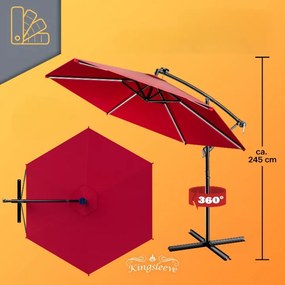 InternetovaZahrada LED slnečník Mali Ø350 cm - červený