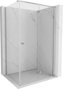 Mexen Mist-F T, 1-krídlový skladací sprchový kút pravý 70 x 85 cm, číre sklo, chrómový profil, 8A6T-070-085-01-00-P