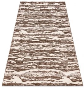 Moderný MEFE Vlny koberec 8761 - Štrukturálny, dve vrstvy rúna tmavo-béžová Veľkosť: 140x190 cm