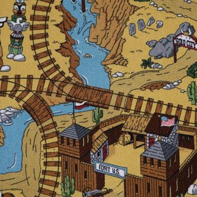 AladinWorld Expres, Detský metrážny koberec Western, na mieru, šíře 4m, viacfarebná, filc, detská izba
