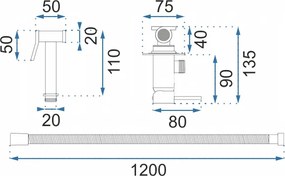Rea Loop, podomietková bidetová batéria, biela matná, REA-B0255