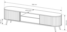 TV stolík Luvio 196 cm so zásuvkou - dub cremona