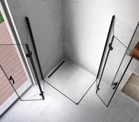 BPS-koupelny Obdĺžnikový sprchový kút ZES KZ12D BL 120x80 čierna/transparent - bez vaničky