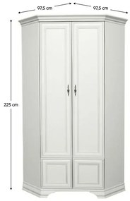 Rohová skriňa Kuito SZFN2D (alpská biela). Vlastná spoľahlivá doprava až k Vám domov. 1119579