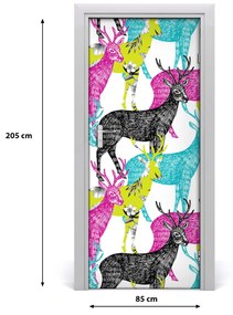 Samolepiace fototapety na dvere farební jelene 85x205 cm