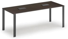 Stôl INFINITY 2000 x 900 x 750, wenge + 2x stolná zásuvka TYP V, čierna