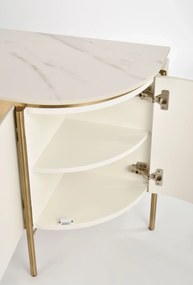 TV stolík Stilig ST120 200 cm ecru/zlatý/mramor