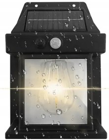Solárna záhradná nástenná lampa Solar Interaction YX-777 - čierna