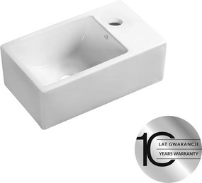 Laveo Umývadlo na dosku/závesné Kvadrato 35x21 cm - VUK_6135, keramika, biele