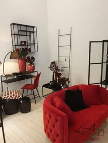 Čierny kovový vešiak na textil rebrík - 50 * 220 cm