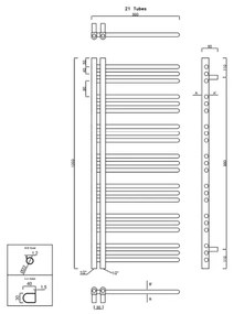 Sapho - Kúpeľňový radiátor DORLION 378W/230V 50x120 cm lesklý chróm