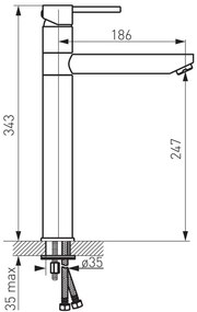 F-Design Flusso, vysoká umývadlová batéria, chróm lesklý, FD1-FLS-2L-11