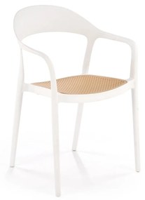 Záhradná stolička Karo(biela + naturálna). Vlastná spoľahlivá doprava až k Vám domov. 1092587