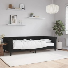Denná posteľ s matracom čierna 90x200 cm zamat 3197751