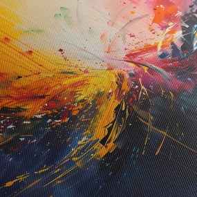 Obraz - Farebná abstrakcia (s hodinami) (90x30 cm)