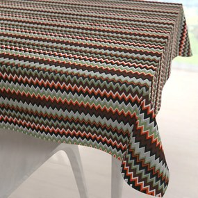 Biante Bavlnený štvorcový obrus Sandra SA-097 Retro cik cak 120x120 cm