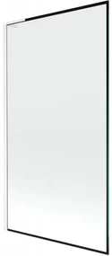 Mexen Next L, 1-krídlová vaňová zástena 100 x 150 cm, 6mm číre sklo-čierny vzor, biely profil, 895-100-000-03-70-20