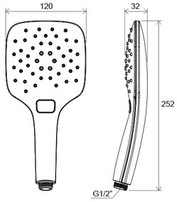 Ravak X07P348 - Ručná sprcha s tlačidlom lesklý chróm