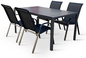 Noela Záhradný jedálenský set Viking L + 4x kovová stolička Ramada