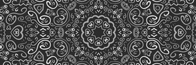 Obraz Mandala lásky v čiernobielom prevedení - 135x45