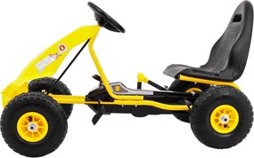 Ramiz Motokára Champion pre deti 3+ Žltá + Nafukovacie pneumatiky + Nastaviteľné sedadlo + Ručná brzda