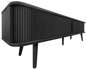 Čierny TV stolík v dekore duba 178x50x40 cm Rove – Woodman