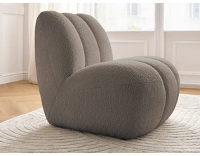 Taupe kreslo z textílie buklé Janissaire – Bobochic Paris