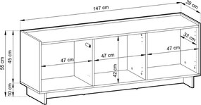 TV STOLÍK IMPERIAL KARAMELOVÝ DUB 147 cm