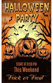 Ceduľa Halloween Party 6