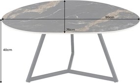 Keramický konferenčný stolík Paquita 90 cm čierny / pieskový