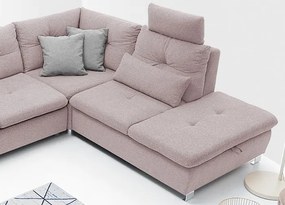 Sedacia súprava Madeira 3A, svetlo ružová látka, tvar pravé U