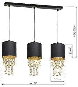 Luster na lanku ALMERIA 3xE27/60W/230V