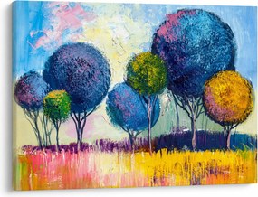 Obraz kopulovitých stromov, olejomaľba (70x50 cm)