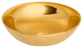 Invena Tinos, keramické umývadlo na dosku 39,5x39,5x13,5 cm, zlatá lesklá, INV-CE-43-009-C