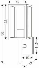 Candellux Čierne fasádne svietidlo Hosta pre žiarovku E27 IP44 21-32263