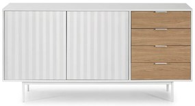 Nízka komoda v dekore duba v bielo-prírodnej farbe 159x80 cm Sierra – Teulat