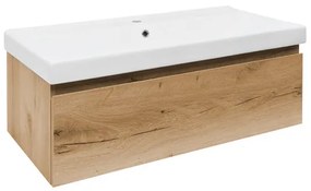 Kúpeľňová skrinka s umývadlom SAT B-WAY 99x30x45 cm dub matný BWAY100OAKU1, 1 ks