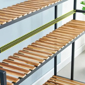 Stojan na kvety s 3 policami FLOREXA 100x40x102 cm, čierny